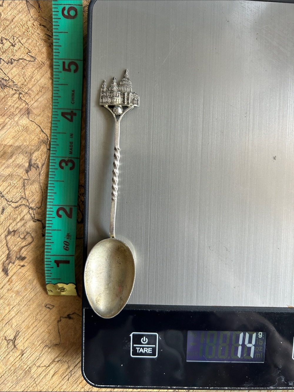 4.5” Sterling Silver Collectible Souvenir Spoon with Landmark Handle 14 grams